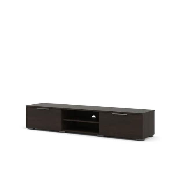 Tvilum Match 68 in. Dark Chocolate Engineered Wood TV Stand Fits TVs Up to 45 in. with Adjustable Shelves