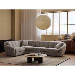 Lesly Modern 126 in. Wide Slope Arm Chenille Fabric L-Shaped (V