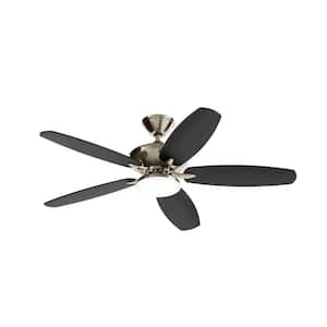 Renew Designer 52 in. LED Indoor/Outdoor Brushed Nickel Dual Mount Ceiling Fan with Remote