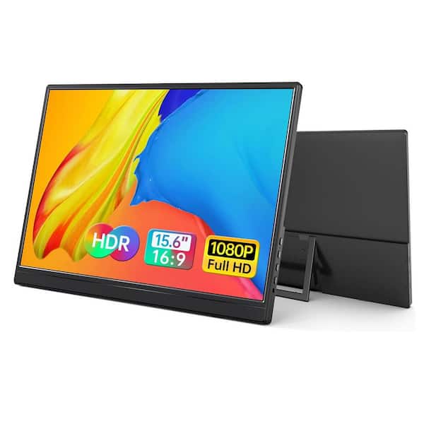 Lukyamzn 15.6 in. Portable Monitor 1080P Ultra-Slim Travel Monitor with Kickstand for Laptop PC and MAC Zero Frame Gaming Monitor