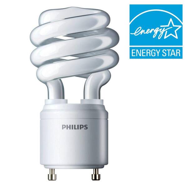 Philips 60W Equivalent Bright White (4100K) Spiral GU24 CFL Light Bulb (E*)