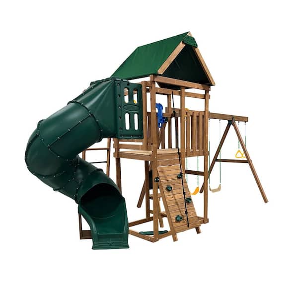 PlayStar Inc Madison Freedom Fort Wooden Outdoor Playset with Accessories