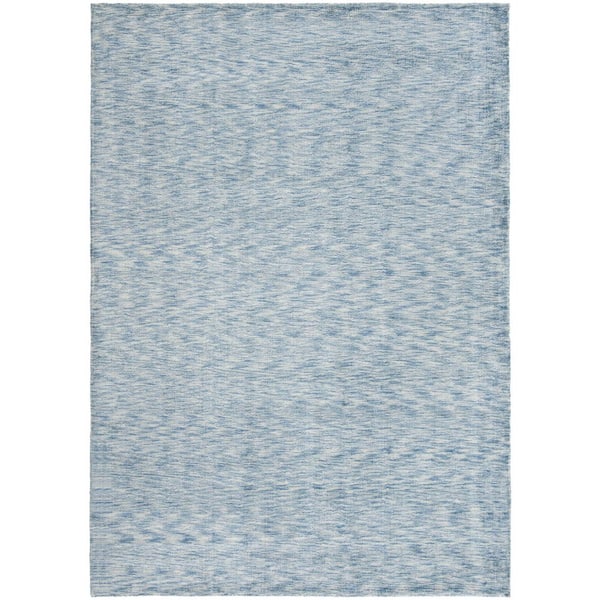 Mirage 6 ft. x 9 ft. Blue/Multi Solid Color Abstract Area Rug