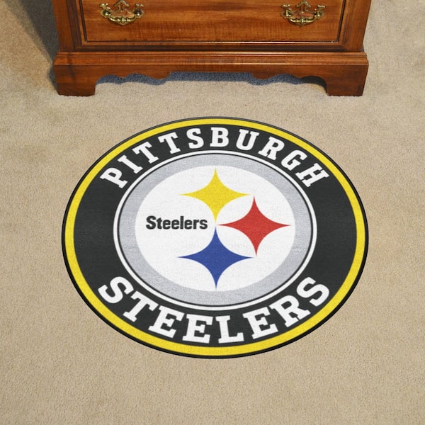 NFL Pittsburgh Steelers Black 2 ft. Round Area Rug