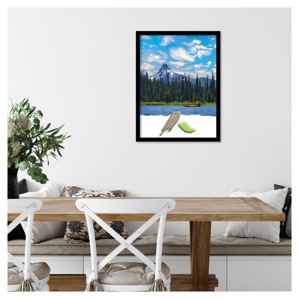 Matte Black Plastic Contemporary Single Photo Frame 25" x 19"
