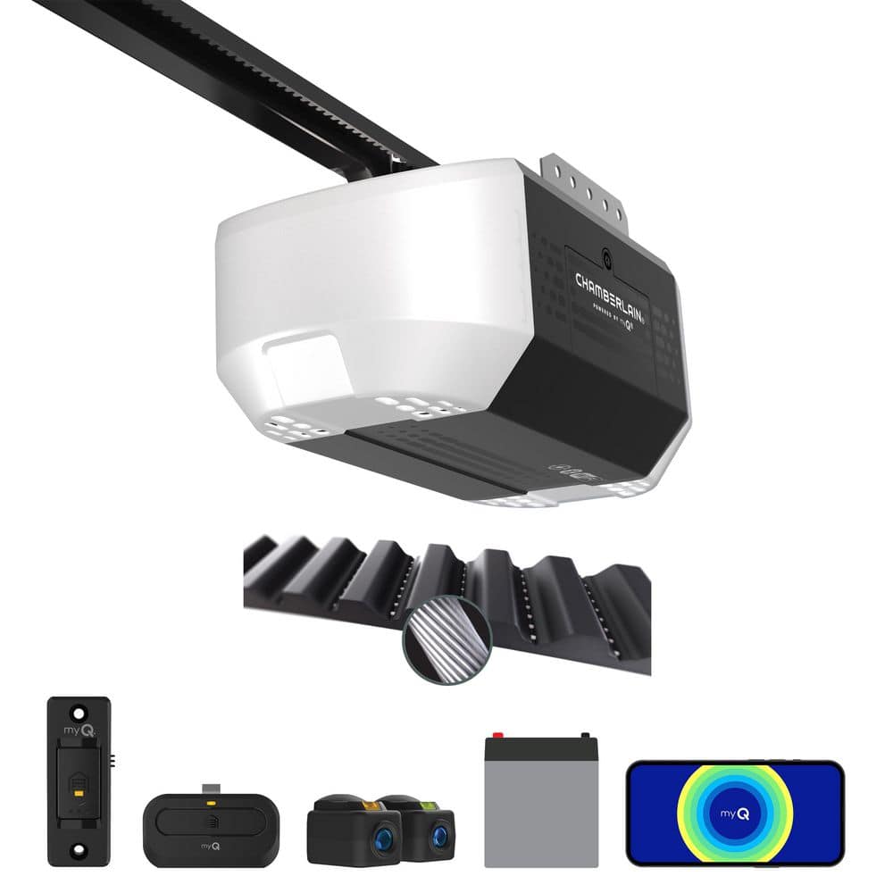 3/4 HP Smart Dual Light Belt Garage Door Opener with Battery Backup