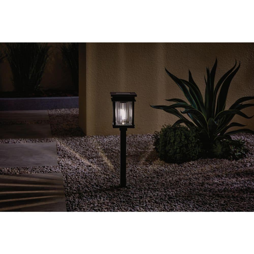 Hampton Bay Lauder Black Solar LED 40 Lumen Weather Resistant Path Light BE-52300-023-PQ