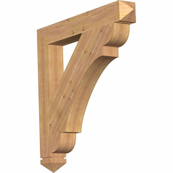 Ekena Millwork 5.5 in. x 44 in. x 44 in. Western Red Cedar Olympic Arts and Crafts Smooth Bracket