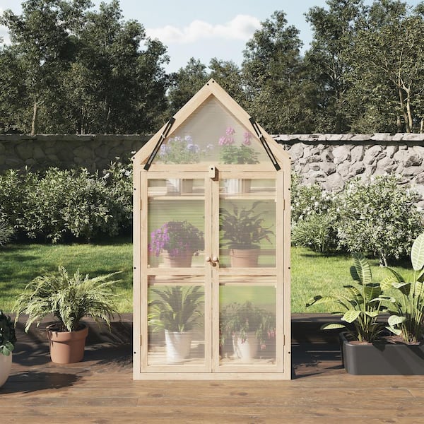 Pure Garden 16 in. W x 28 in. D x 52 in. H Wood Cold Frame