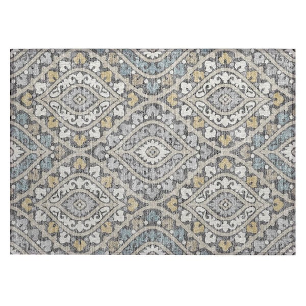 Chantille Machine Washable Indoor/Outdoor Abstract ACN3151 Gray 3 ft. x 4 ft. Area Rug