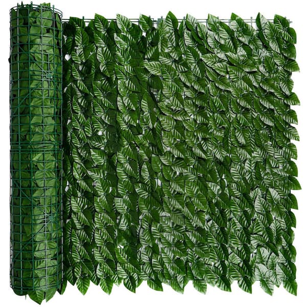 Justincity 20 in. Plastic Garden Fence UV-Anti Faux Hedges Fence Panels for Garden, Backyard Green