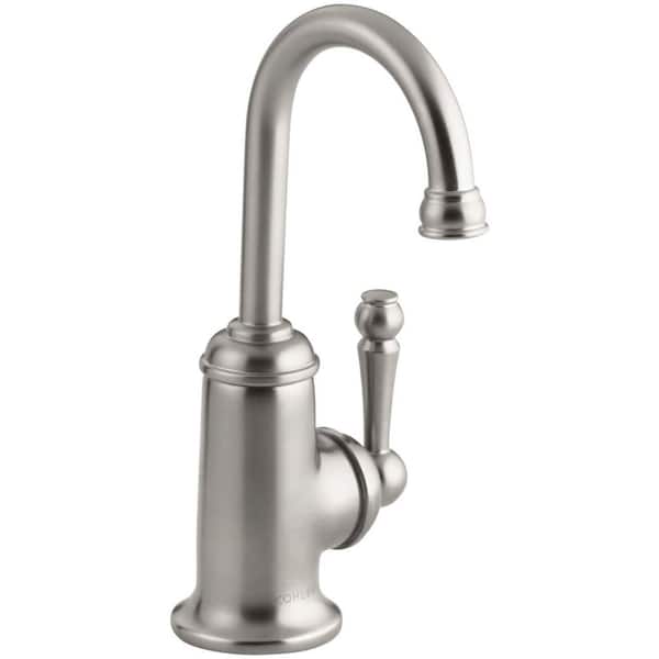 KOHLER Wellspring Single Handle Bar Faucet with Traditional Design in Vibrant Stainless Steel