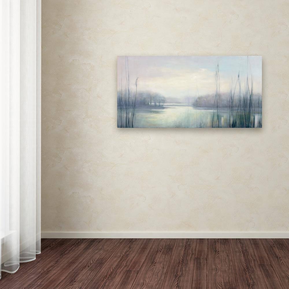 Misty Memories Blue Landscape Canvas Wall Art