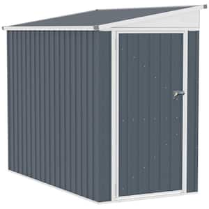 4 ft. W x 8 ft. D Dark Grey Metal Shed 26.9 sq. ft. with Lockable Door and 2 Air Vents