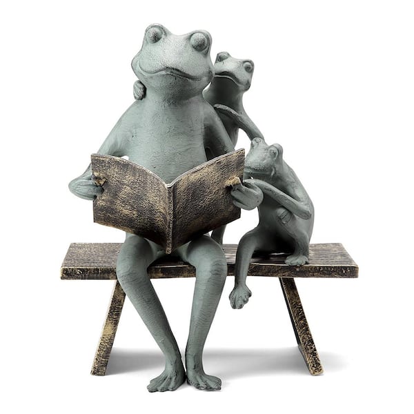 Unbranded Reading Frog Family Garden Statue
