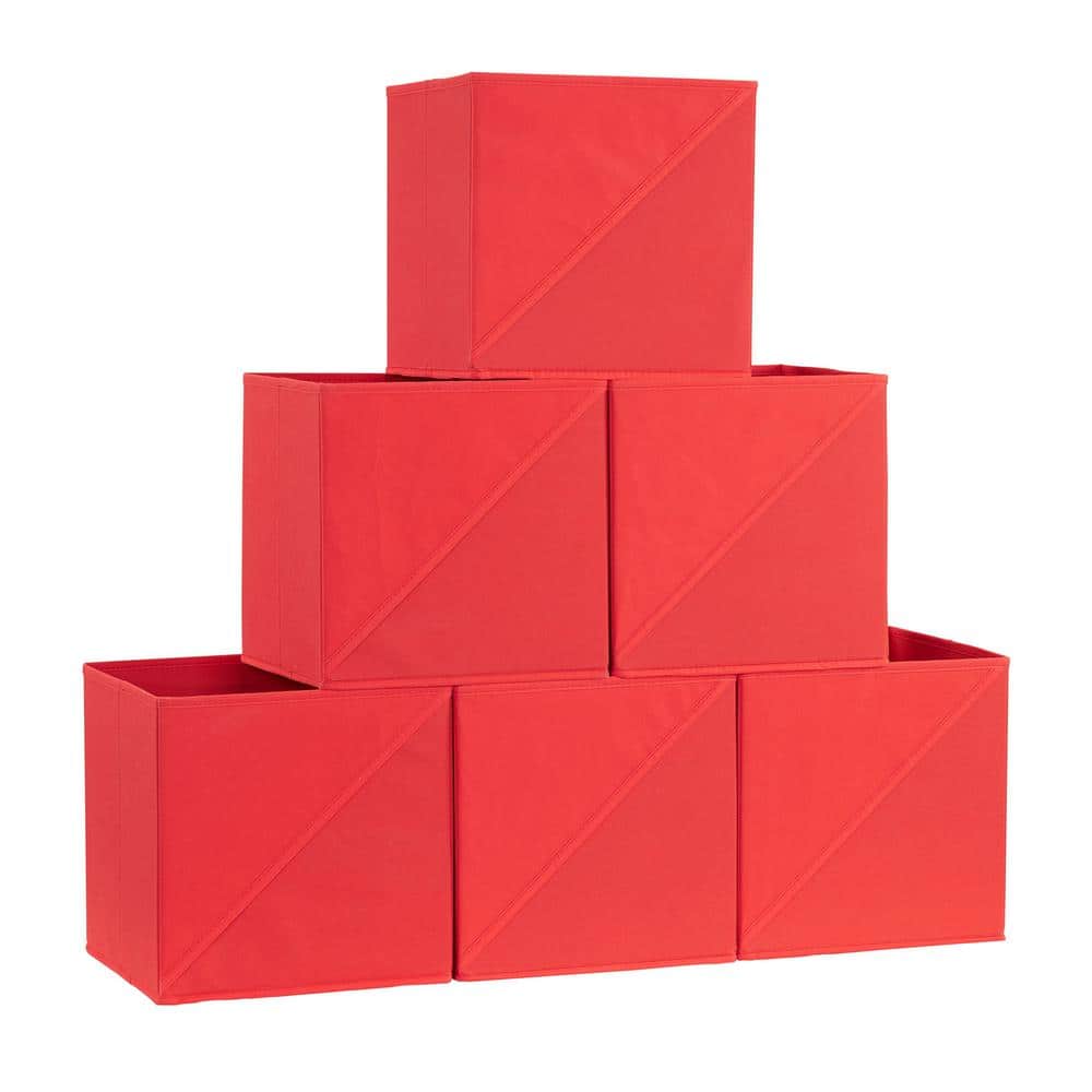 11 in. H x 11 in. W x 11 in. D Red Fabric Cube Storage Bin 6-Pack price history on PriceWatchPro