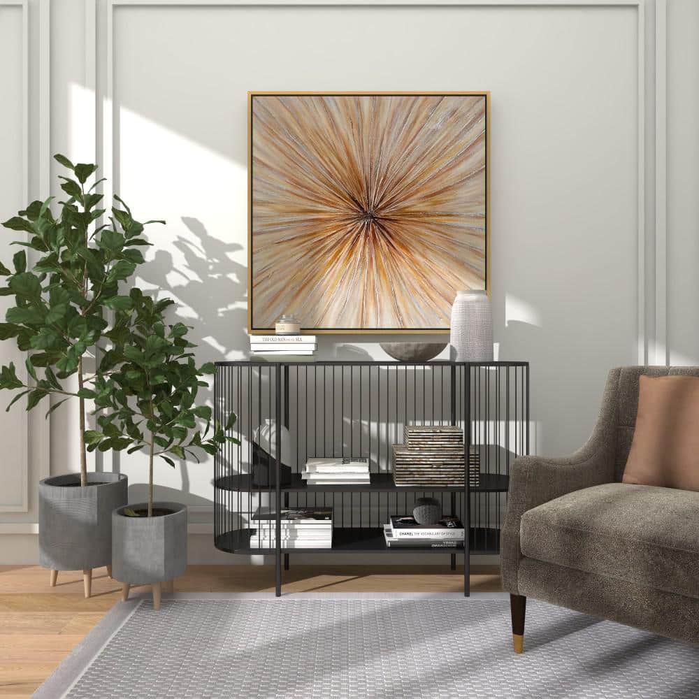 Gray Ceramic Indoor Outdoor Planter Set with Wood Legs