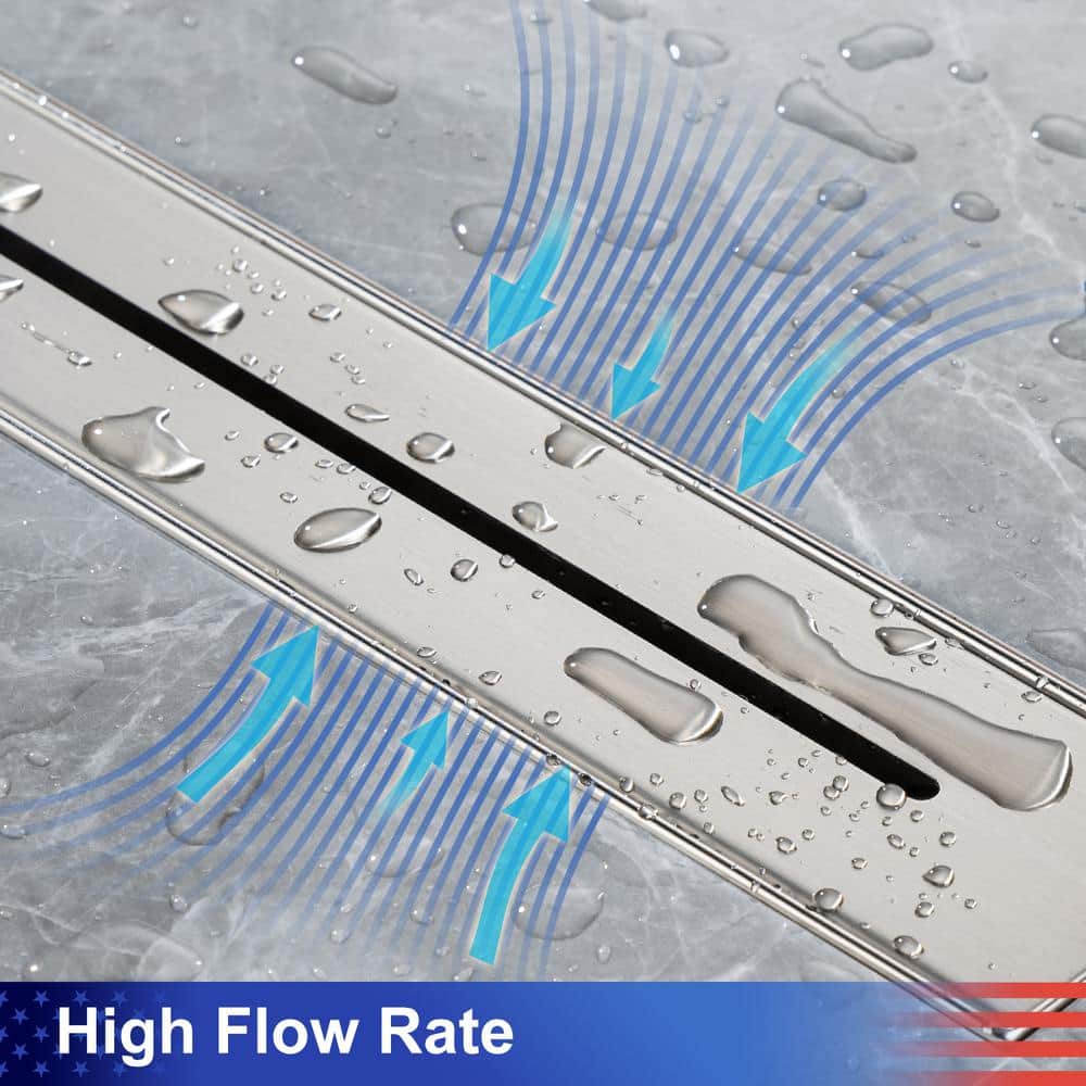 36-inch Brushed Nickel Stainless Steel Linear Shower Drain