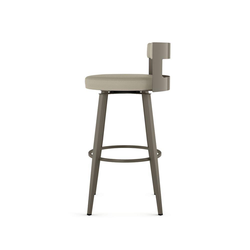 Paramont 30" Greige Faux Leather Swivel Bar Stool