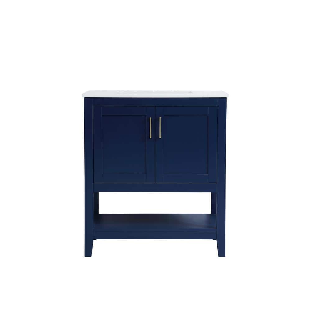 Timeless Home 30 in. W x 19 in. D x 34 in. H Single Bathroom Vanity in Blue