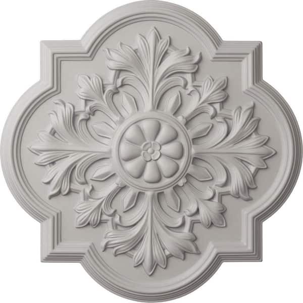 Ekena Millwork 20 in. x 1-3/4 in. Bonetti Urethane Ceiling Medallion (Fits Canopies upto 5-1/8 in.), Ultra Pure White
