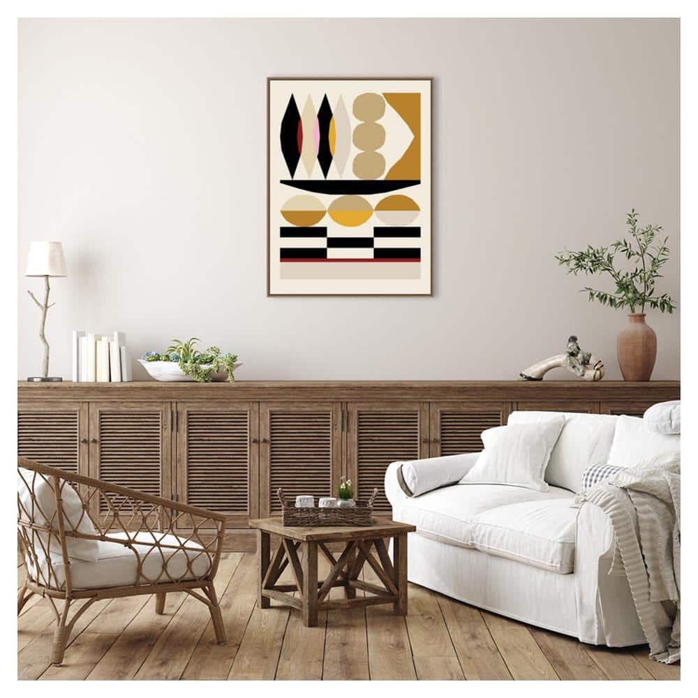 32" x 42" Multicolor Geometric Abstract Canvas Art with Float Frame