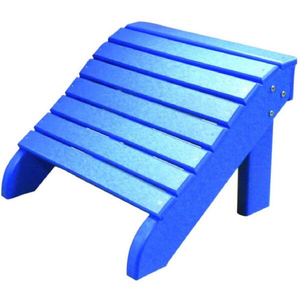 Perfect Choice Blue Folding Plastic Foot Stool for Adirondack Chair