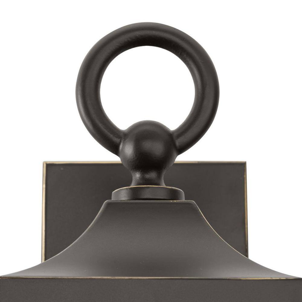 Antique Bronze and Black Geometric Lantern Sconce