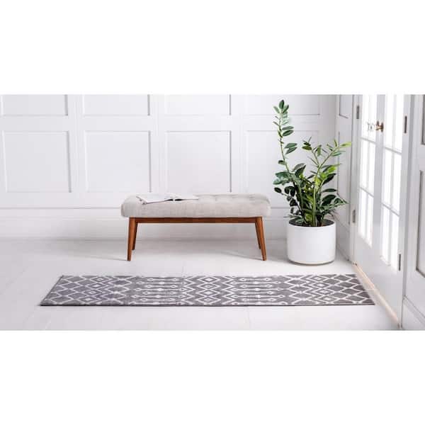 Moroccan Trellis Dark Gray 2 ft. x 9 ft. 10 in. Runner Rug