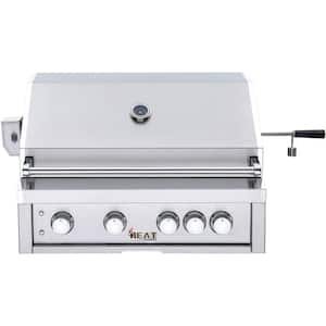 32 in. 4-Burner Built-In Liquid Propane Gas Grill in Stainless Steel with 1 Infrared Burner