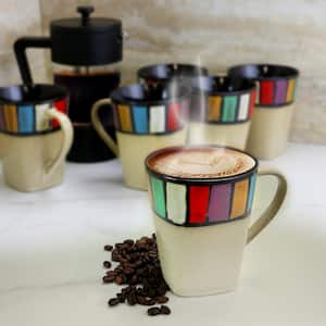 Melange 14 oz. MultiColored Stoneware Mug (Set of 6)