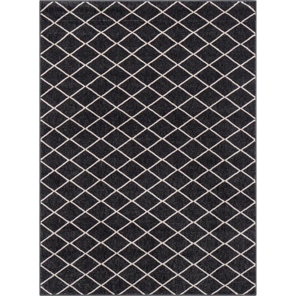 Well Woven Baldwin Aiden Modern Trellis Dark Grey 9 ft. 3 in. x 12 ft ...