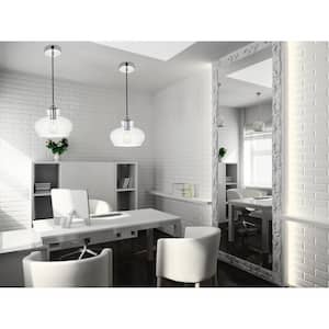 Timeless Home Dylan 1-Light Chrome Pendant with 9.4 in. W x 6.9 in. H Clear Glass Shade