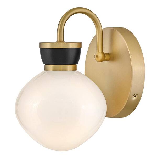 Lucy 6.0 in. 1 Light Lacquered Brass Vanity Light