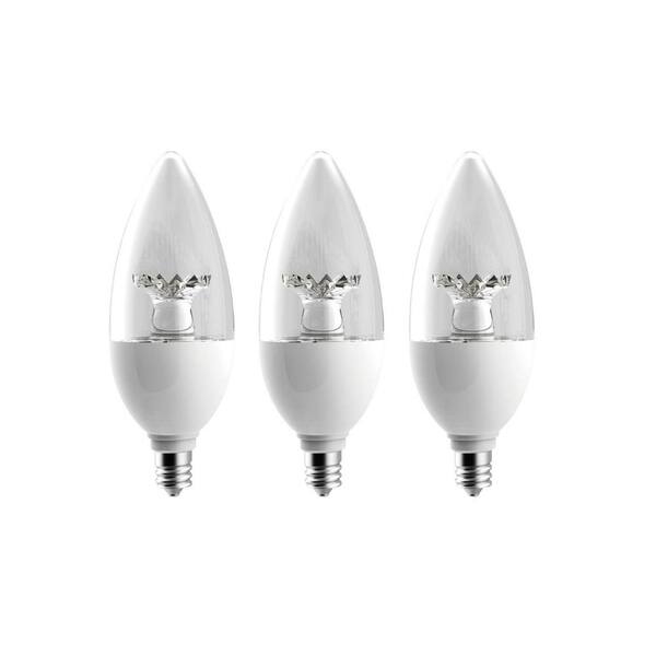 Photo 1 of 2 PACK 40-Watt Equivalent B11 Dimmable LED Light Bulb in Soft White (3-Pack)