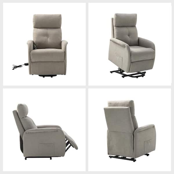 JAYDEN CREATION Carol Grey Power Lift Assist Recliner with