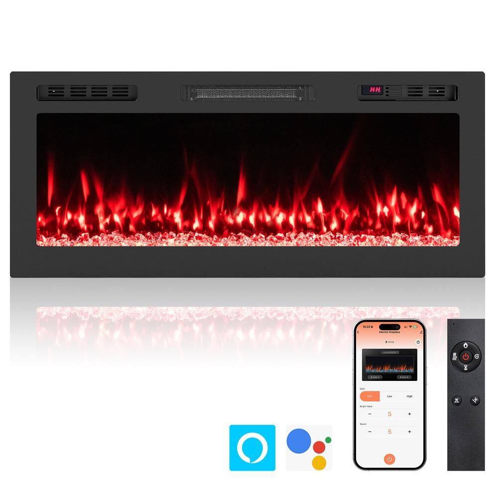 Smart WiFi Electric Fireplace Wall Mounted & Recessed 750W/1500W Heater-42 Inch price history on PriceWatchPro