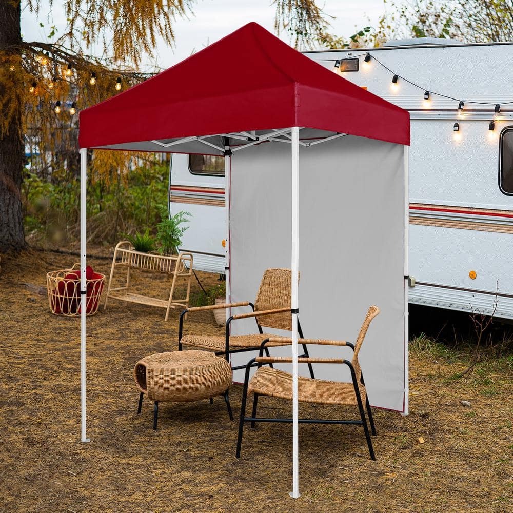 [HOUMMING] GOOD DAY POMPOM CANOPY ★ 大人気 Karl home 6.5 ft. x 6.5 ft. Blue Straight Leg Pop-Up Canopy