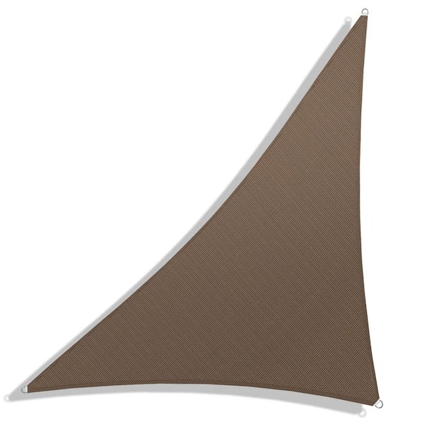 16 ft. x 16 ft. x 23 ft. HDPE Sun Shade Sail Triangle Canopy Shades for Outdoor, Fabric Blockage 95% UV Resistant, Brown