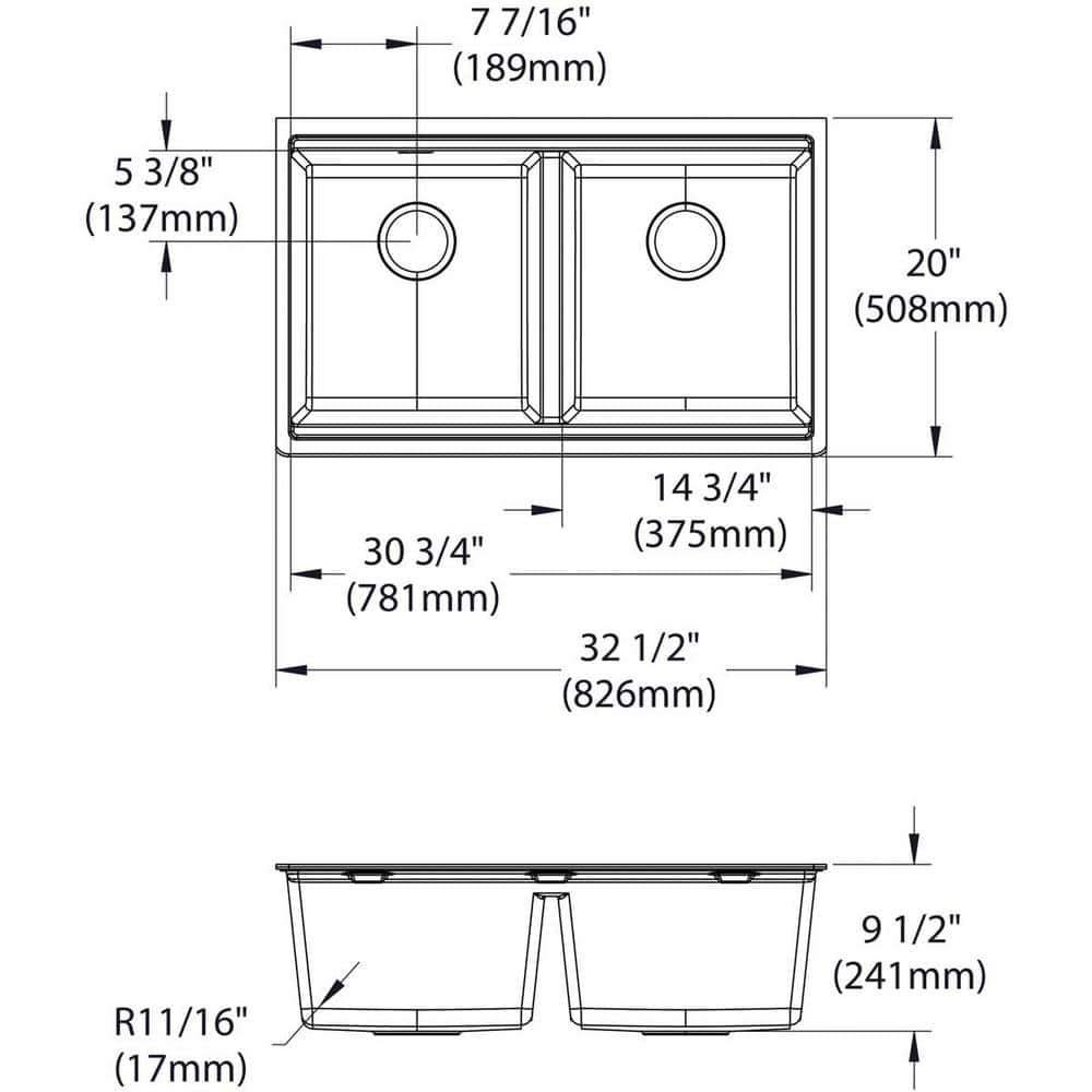 Matte Black Quartz Double Bowl Undermount Workstation Sink