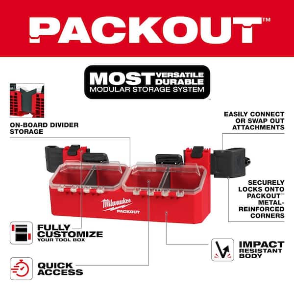 Milwaukee PACKOUT Tool Box 2-Bin Attachment 48-22-8610 - The Home