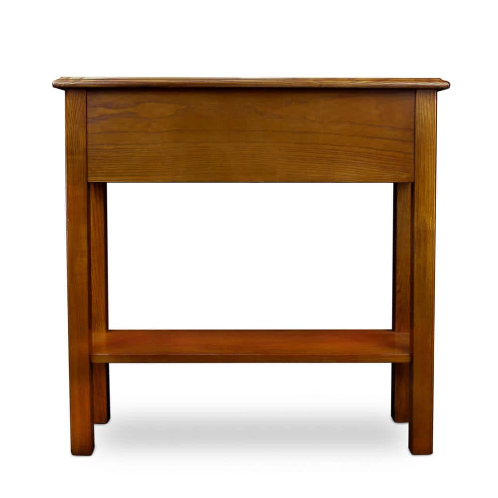 Medium Oak Wood Console Table with Drawer and Shelf