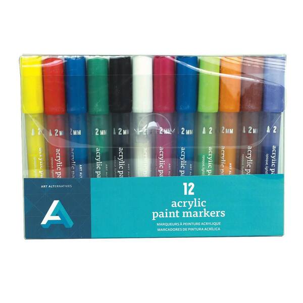 JAM Paper Jumbo Point Acrylic Paint Marker, Yellow, 2/Pack in the