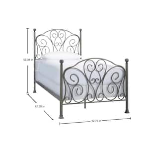 Dayport Oil Rubbed Bronze Metal Twin XL Scroll Bed (42.75 in W. X 52.36 in H.)