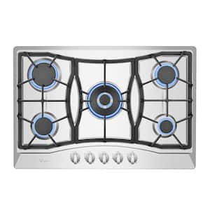 30 in. Gas Stove Cooktop with 5 Italy SABAF Burners in Stainless Steel
