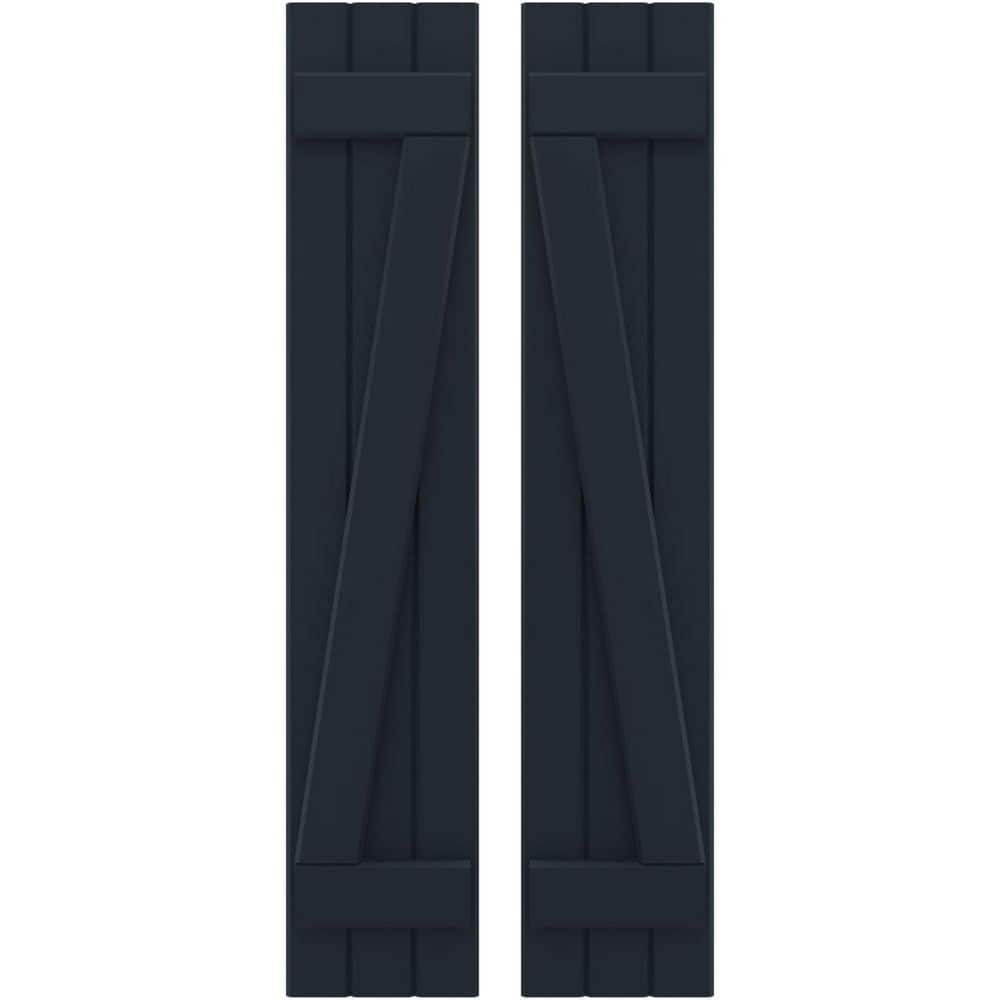 10-1/2 in. W x 57 in. H Americraft 3-Board Real Wood Joined Board and Batten Shutters with Z-Bar Starless in Night Blue price history on PriceWatchPro