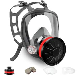 Full Face Gas Mask, Paint Mask, with 40mm Activated Carbon Filter, Reusable Respirator Mask for Gases, Polishing, Vapors