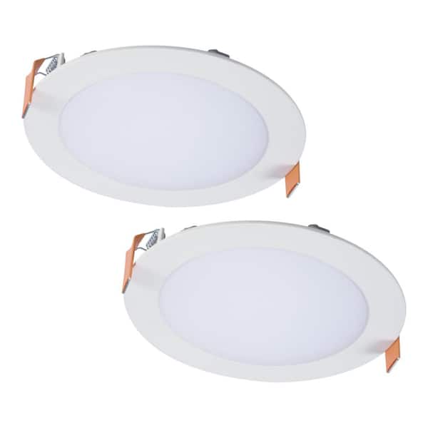 HALO HOME 6 in. 2700K-5000K Tunable CCT Smart Integrated LED White Recessed Downlight, Round Trim (2-Pack)