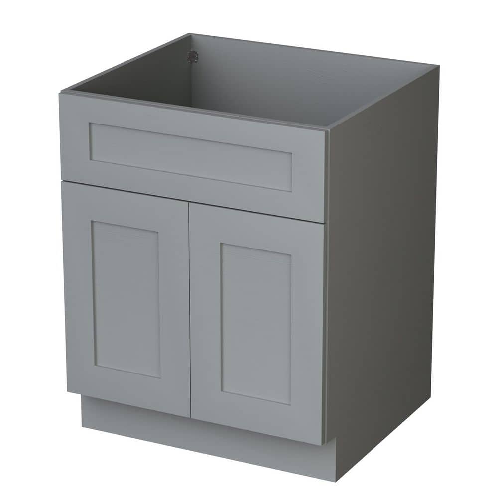 30-in W x 21-in D x 34.5-in H in Plywood Ready to Assemble Floor Base Bathroom Cabinet in Gray with Soft Close price history on PriceWatchPro