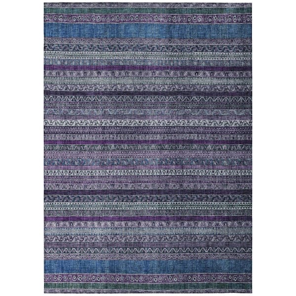Chantille Machine Washable Indoor/Outdoor Abstract ACN2741 Purple 5 ft. x 7 ft. 6 in. Area Rug